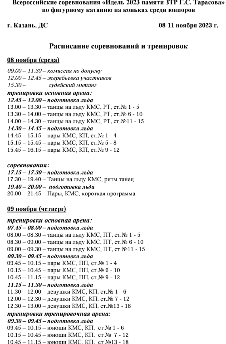 Фигурное катание - Казань Идель памяти Г.С. Тарасова - программа1