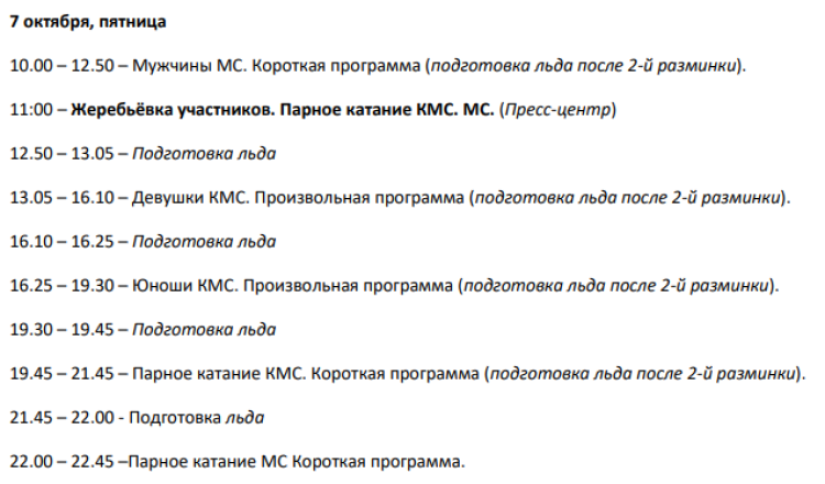 Фигурное катание - Мемориал Панина-Коломенкина СПб - программа3