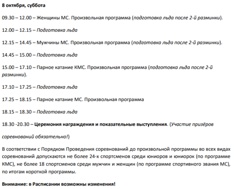 Фигурное катание - Мемориал Панина-Коломенкина СПб - программа4