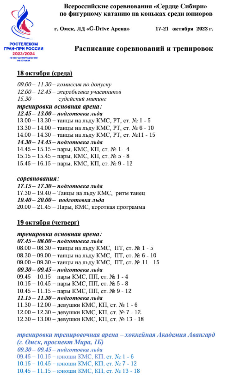 Фигурное катание - Омск Сердце Сибири 2023 - программа1