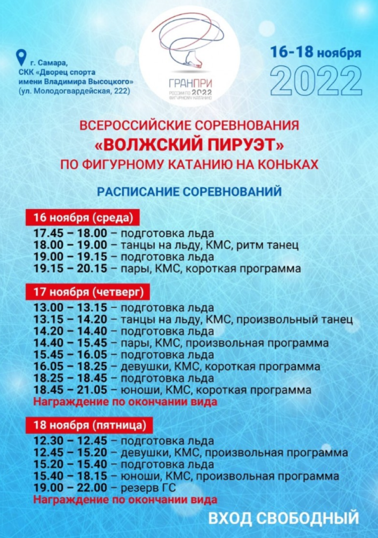 Фигурное катание - Волжский пируэт Самара - программа