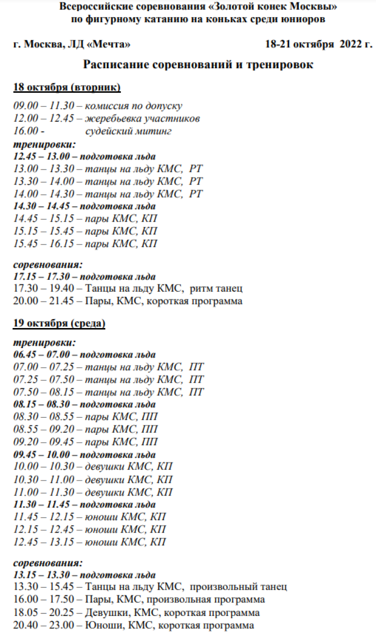 Фигурное катание - Золотой конек Москвы - программа1