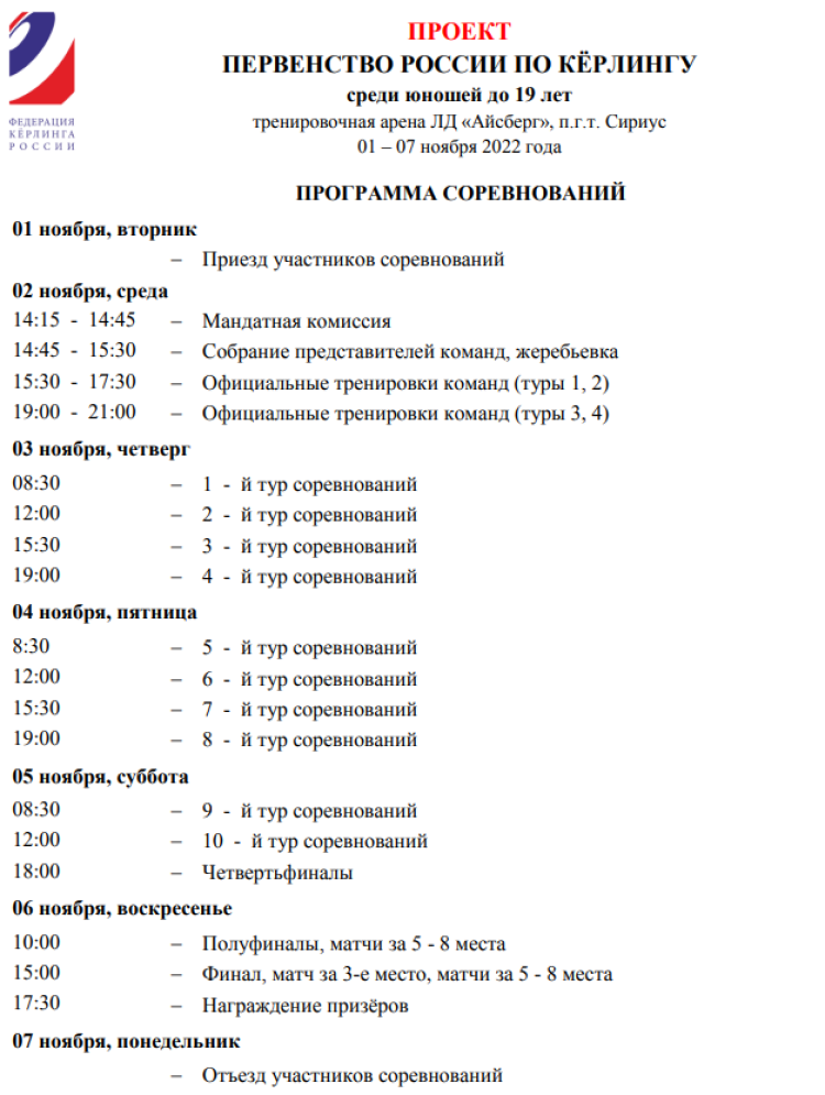 Керлинг - Сочи юноши до 19 лет - программа1