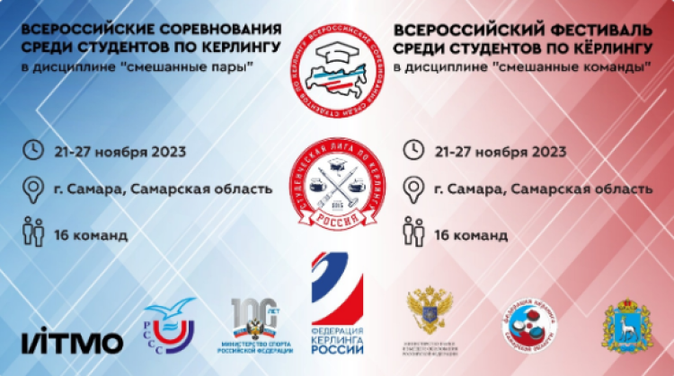 Керлинг - студенты Самара - смешанные пары и микст-команды - афиша