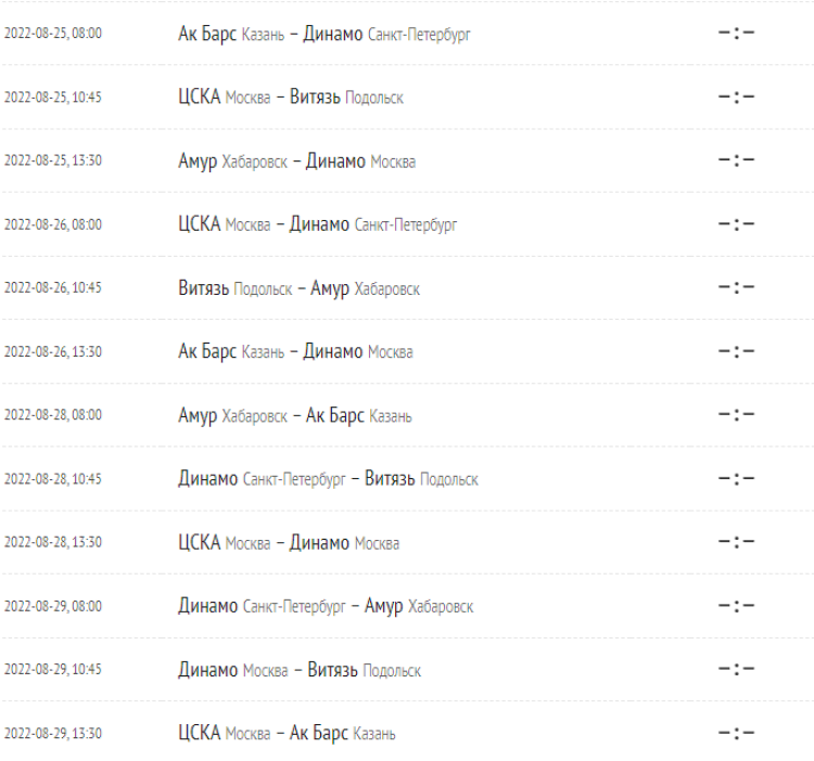 Хоккей - Кубок Крутова - Салават - календарь оставшихся игр - на 25 августа