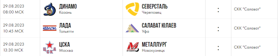 Хоккей - Кубок Крутова 2023 - Салават - календарь после 4го тура
