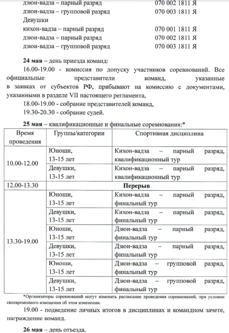 Летняя Спартакиада учащихся 2024 - айкидо - Раменское - программа2