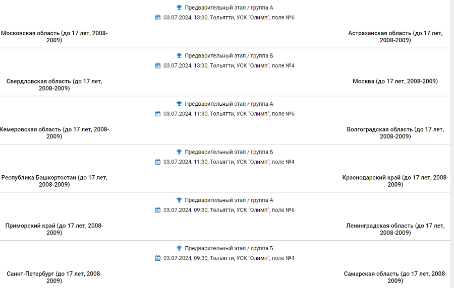 Летняя Спартакиада учащихся - гандбол Тольятти - девушки - расписание 2го тура