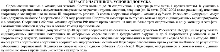 Летняя Спартакиада учащихся - легкая атлетика 2024 Краснодар - условия допуска