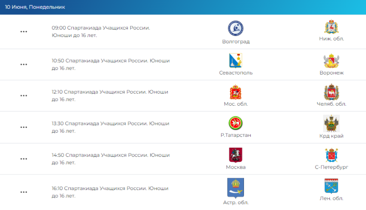 Летняя Спартакиада учащихся - водное поло юноши 2024 - Астрахань - расписание 3й тур