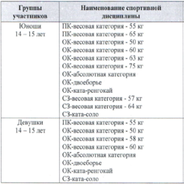 Летняя Спартакиада учащихся - всестилевое каратэ - Курск - весовые категории