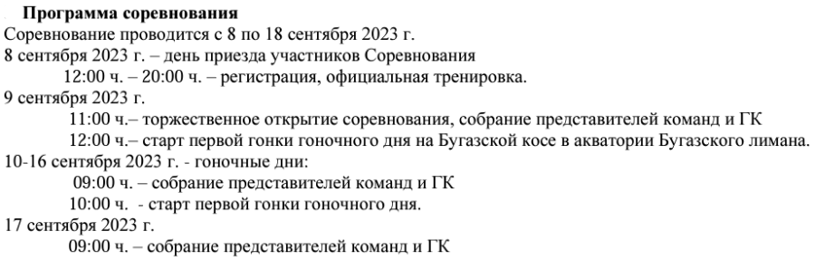 Парусный спорт - Анапа кайтбординг до 19 лет - программа1