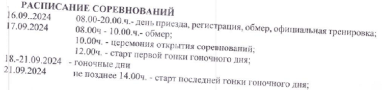 Парусный спорт - Таганрог - Лазер 420 29й Накра - расписание1