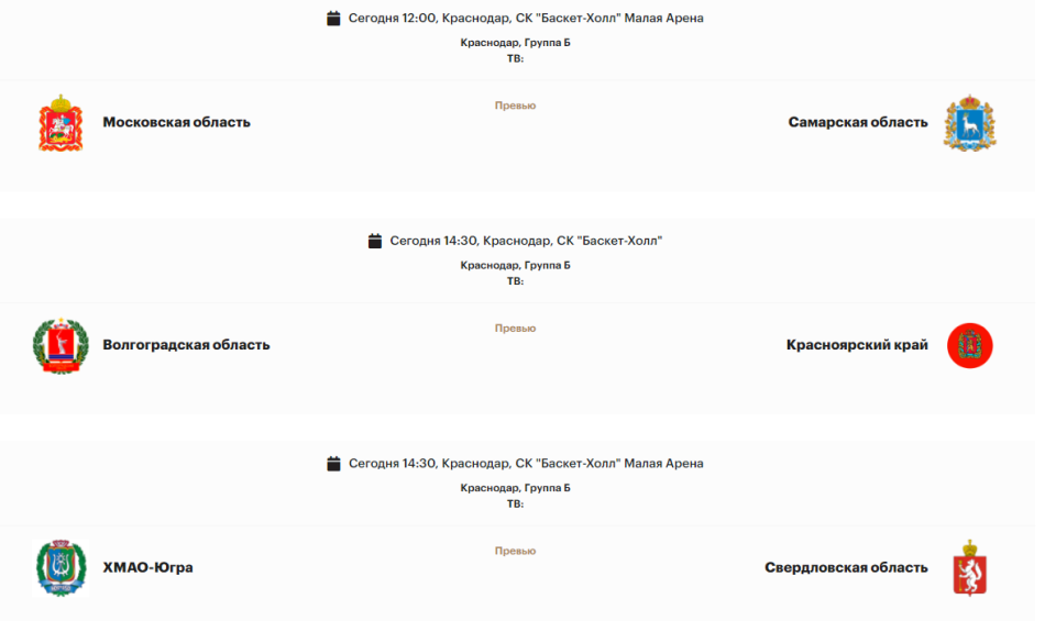 Группа Б - расписание игр 2-го тура