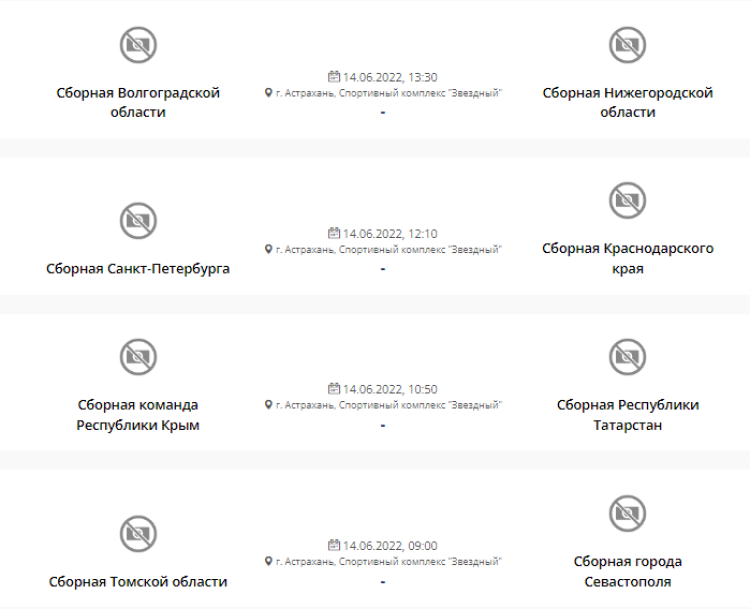 Спартакиада - водное поло - Астрахань юноши - календарь тур4-2