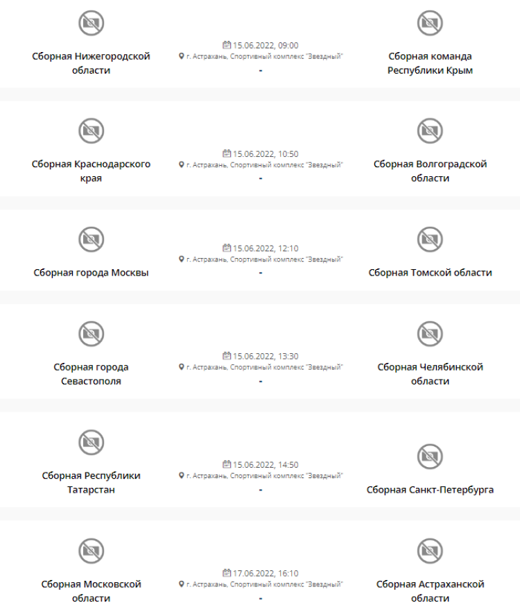 Спартакиада - водное поло - Астрахань юноши - календарь тур5