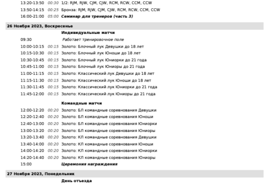 Стрельба из лука - Великие Луки - Надежды России до 21 года до 18 лет - программа2