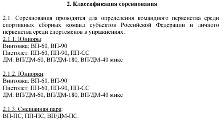 Стрельба пулевая - Ижевск пневматика до 21 года - классификация
