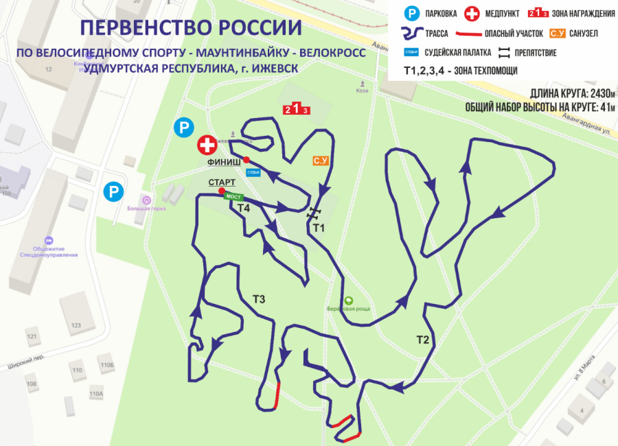 Велоспорт маунтинбайк - Ижевск велокросс - схема трассы