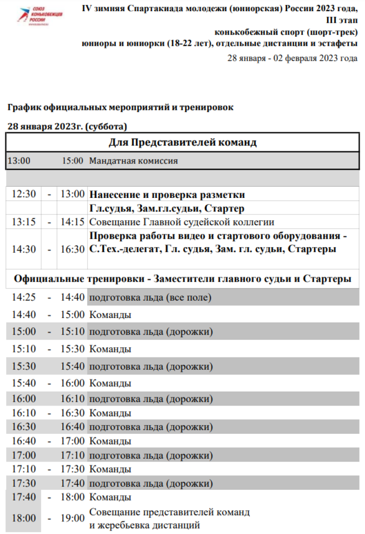 Зимняя Спартакиада молодежи 2023 - шорт-трек Смоленск - предв.программа1
