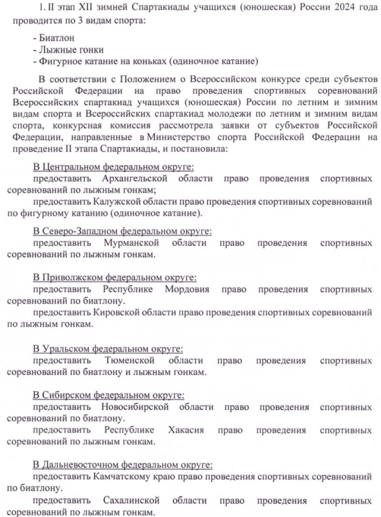 Зимняя Спартакиада учащихся - места проведения соревнований - стр1